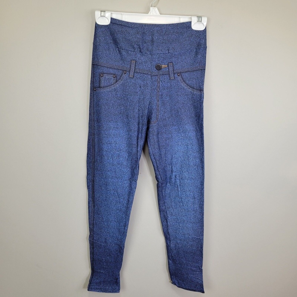 Dren Designs Faux Denim Dark Wash Ankle Leggings‎ Extended Plus Size